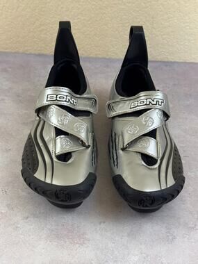 Bont Sub 9 Men's Triathlon Silver and Black  Size 7.5 Cycling Race Hand Made